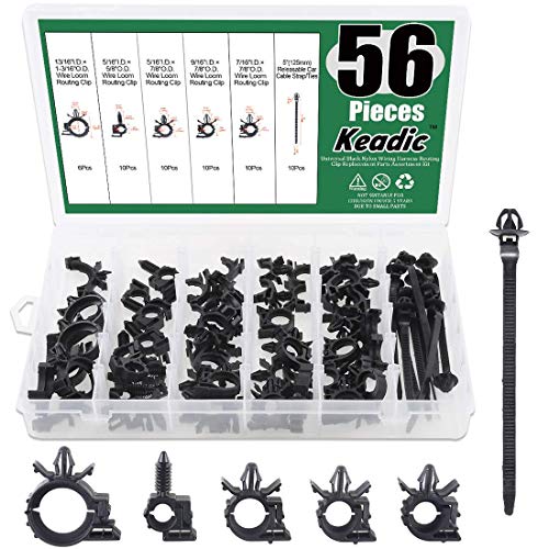 Keadic 56 Stück Auto-Kabelbaum Routing Clips Sortiment 6 verschiedene Größen Universal Kabelbaum Routing Clip Ersatzteile für Honda GM Mazda Keadic 56 Stück Auto-Kabelbaum Routing Clips Sortiment 6 verschiedene Größen Universal Kabelbaum Routing Clip Ersatzteile für Honda GM Mazda von Keadic