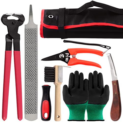 Keadic 7 pcs Horse Farrier Hoof Trimmer Tool Kit Contains Professional Horseshoe Pliers Nipper, Hoof Knife Horseshoe Brush and Rasp Hoof Cutter, Horses Hoof Trim Set for Horses Cattle Sheep Donkeys Keadic 7 pcs Horse Farrier Hoof Trimmer Tool Kit Contains Professional Horseshoe Pliers Nipper, Hoof Knife Horseshoe Brush and Rasp Hoof Cutter, Horses Hoof Trim Set for Horses Cattle Sheep Donkeys von Keadic