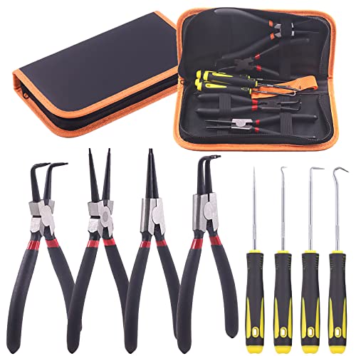 Keadic 8 Pcs 7-Inch Snap Ring Pliers with Hook Set Includes Straight/Bent/Jaw/Tips C-Clip and Precision Removal Hook, Internal/External Circlip Oil Seal Snap Ring Pliers Set Ki Keadic 8 Pcs 7-Inch Snap Ring Pliers with Hook Set Includes Straight/Bent/Jaw/Tips C-Clip and Precision Removal Hook, Internal/External Circlip Oil Seal Snap Ring Pliers Set Ki von Keadic