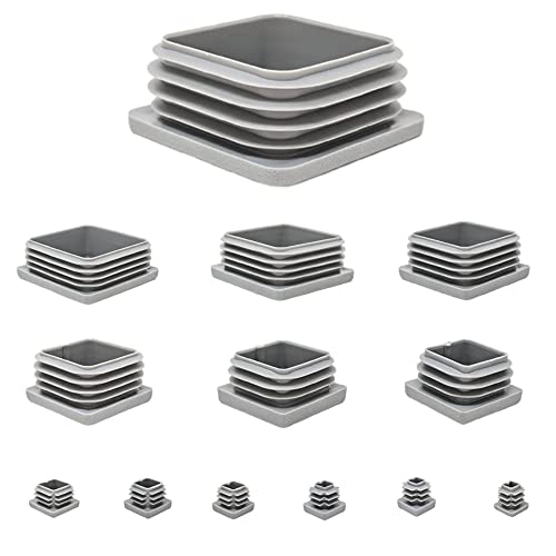 Kunststoff-Endkappen von Keay Vital Parts, Vierkantrohreinsätze, (grau, 25 x 25 mm, 100 Stück, Größentabelle Siehe zweites Foto) von Keay Vital Parts