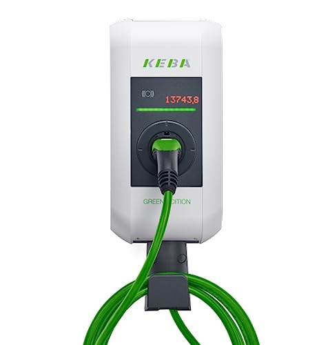 Keba Wallbox | KeContact P30 c-Series | EN Typ 2 Kabel (6 Meter) | 22kW| RFID | Co2-neutrale Ladestation für Elektro-/Hybrid-Auto | Ungeeicht von Keba