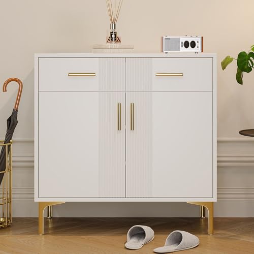 Kebnor Moderne Sideboard-Kommode mit 2 Türen und 2 Schubladen – Aufbewahrungsschrank mit Metallgriffen und Metallfüßen für Wohnzimmer, Flur oder Esszimmer. Maße: 80×35× 79.5 cm Kebnor Moderne Sideboard-Kommode mit 2 Türen und 2 Schubladen – Aufbewahrungsschrank mit Metallgriffen und Metallfüßen für Wohnzimmer, Flur oder Esszimmer. Maße: 80×35× 79.5 cm von Kebnor