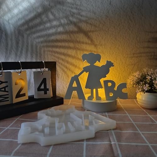 Silikonform Fisch, Streudeko Taufe Silikonform Kerzenhalter Silikonformen Gießformen, Silikon Gießform Kerzenhalter Gießform DIY Giessform Silikon Kommunion Deko Geschenk (Mädchenalphabet) von Keboygym