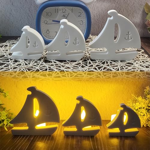 Silikonform Ostern, Silikonformen GießFormen Hase, Silikonformen GießFormen FrüHling,Diy Silikonform Osterei, Ostern Deko Rabbit FüR Handwerk,Seife Kerzen Ostergeschenke (3er Segelboot) von Keboygym