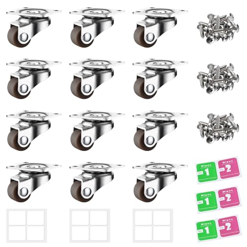 Keboyoe 12 Stück Kleine Lenkrollen 360 Grad Drehbar Lenkrollen Möbelrollen Klein Lenkrollen Mini Rollen für Möbel Klein Möbelrollen Lenkrollen Set für Kleine Möbel Wischeimer Küchengeräte,12MM Keboyoe 12 Stück Kleine Lenkrollen 360 Grad Drehbar Lenkrollen Möbelrollen Klein Lenkrollen Mini Rollen für Möbel Klein Möbelrollen Lenkrollen Set für Kleine Möbel Wischeimer Küchengeräte,12MM von Keboyoe
