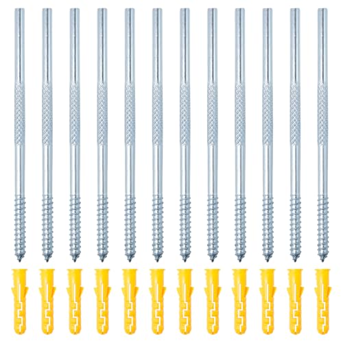 Keboyoe 12 Stück Regalhalterung Unsichtbar Rund 6 X130 mm Tablarträger Unsichtbar Schwebende Regalhalterung Unsichtbare für Wand-Montage Wandregale Schwebende Bretter von Keboyoe