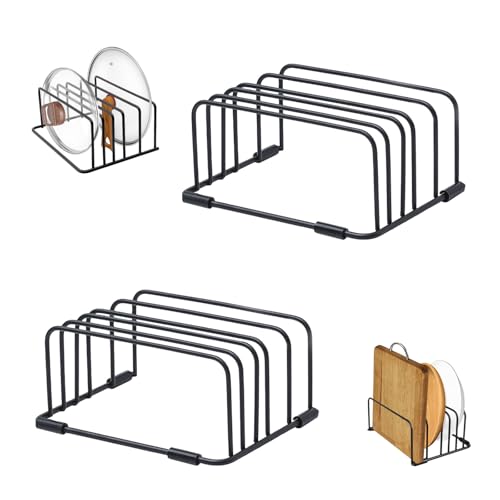 Keboyoe 2 Stück Schneidebrett Halter Schneidebrett Halterung Schneidebrettständer aus Stahl Topfdeckelhalter Schneidebrett Rack 5 Slots Schneidebrett Organizer Ständer für Küchenarbeitsplatte(Schwarz) Keboyoe 2 Stück Schneidebrett Halter Schneidebrett Halterung Schneidebrettständer aus Stahl Topfdeckelhalter Schneidebrett Rack 5 Slots Schneidebrett Organizer Ständer für Küchenarbeitsplatte(Schwarz) von Keboyoe
