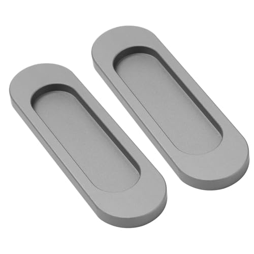 Keboyoe 2 Stück Selbstklebende SchiebetüRgriffe, Griff Schiebetür Selbstklebend Griffmuschel Schiebetür Griff Selbstklebend Oval aus Aluminiumlegierung für Schiebetüren Fenster Schubladen Schränke von Keboyoe