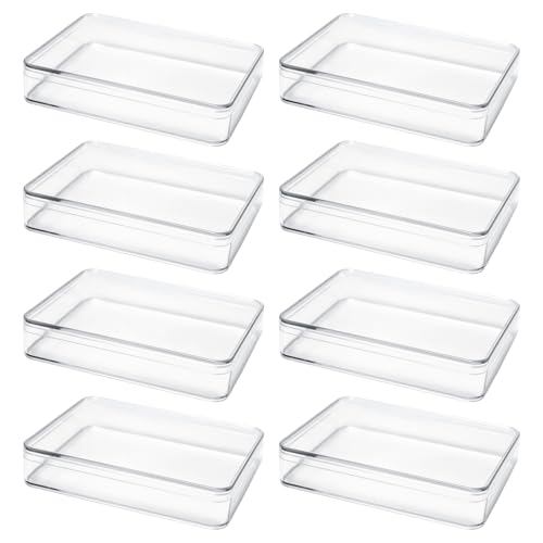 Keboyoe 8Stück Acryl-Aufbewahrungsboxen mit Deckel13x10x2.6cm Klein Acrylbox Transparent mit Deckel Rechteckige Aufbewahrungsbehälter Transparente Acryl-Displayboxen Für Hochzeit,Party,Schmuck Zubehör von Keboyoe