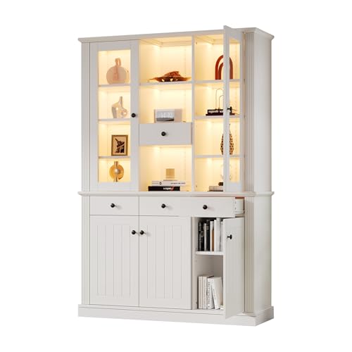 KecDuey 119,5x40x180cm Vitrine,Hochschank Standvitrine mit 4 Schubladen, Vitrinenschränke mit 16 Farben LED,Wohnzimmerschrank 120 cm breit, Schrank mit 4 Schubladen und 5 Türen, 21 Ablagefächern KecDuey 119,5x40x180cm Vitrine,Hochschank Standvitrine mit 4 Schubladen, Vitrinenschränke mit 16 Farben LED,Wohnzimmerschrank 120 cm breit, Schrank mit 4 Schubladen und 5 Türen, 21 Ablagefächern von KecDuey