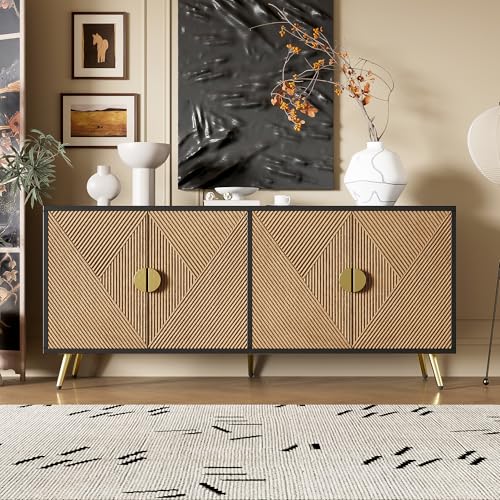 KecDuey Kommode,160 x 40 x 75cm Sideboard, Vier Türen, Goldene Gebürstete Griffe und Hochglanz Tischbeine KecDuey Kommode,160 x 40 x 75cm Sideboard, Vier Türen, Goldene Gebürstete Griffe und Hochglanz Tischbeine von KecDuey