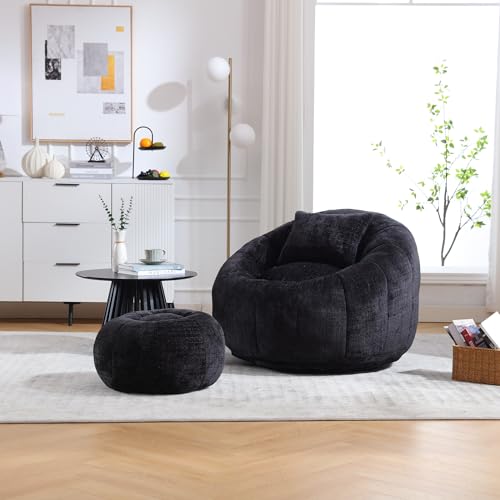 KecDuey Bequemer Sitzsack,super weiche Couch 360° freie Rotation,Runder drehbarer Sitzsack Stuhl, hoher Dichte Memory Schaum gefüllter Erwachsener Sitzsack-Stuhl und Wohnzimmer, Schlafzimmer von KecDuey