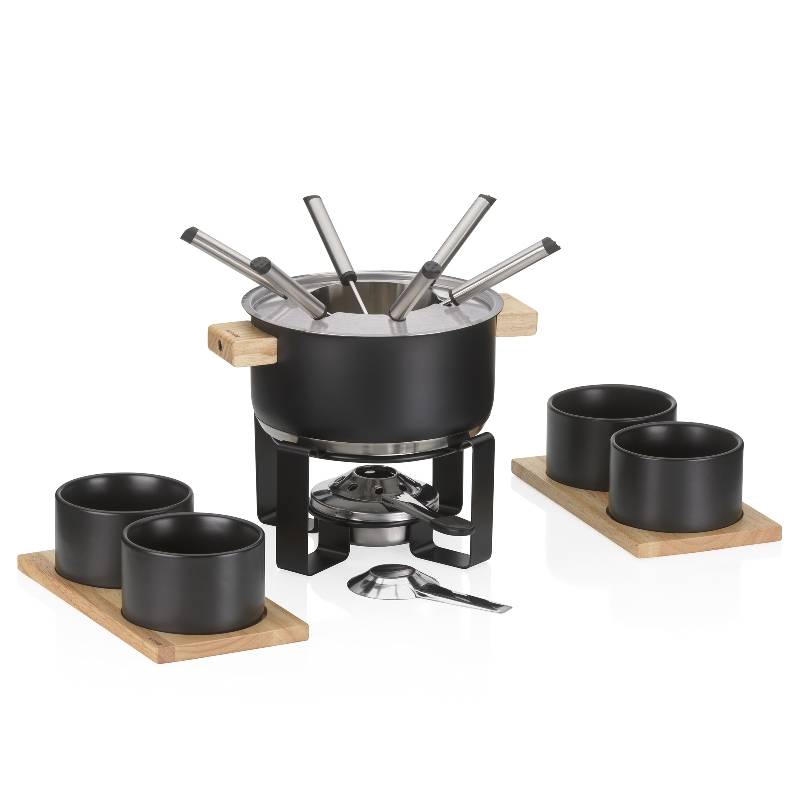 Keck & Lang Fondue-Set Gunten 16 tlg. in Edelstahl schwarz-matt von Keck & Lang
