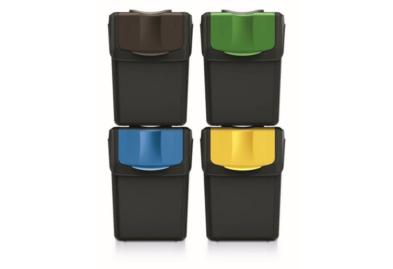 Keden Mülltrennsystem ISWB20S4-S411*, Abfalltrennungsbehälter Set 4x20L Recycling Mülltrennung von Keden