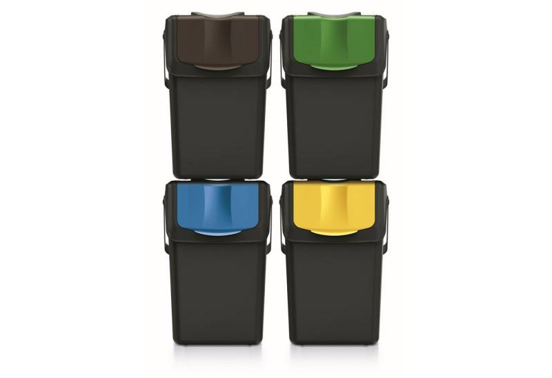 Keden Mülltrennsystem ISWB25S4-S411*, Mülltrennungsbehälter Recycling 4x25L Set von Keden