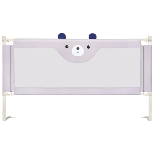 Bettgitter, Bettschutzgitter für Kinder Rausfallschutz Bett, Rausfallschutz Kinderbett, Bettgitter für Kleinkinder, Babybett Umrandungen Höhenverstellbar (200 * 100 * 26cm-Grau) von Kedia