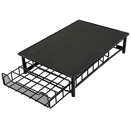 Kaffeekapselhalter, Schubladen für Kaffeekapseln, Kaffeesackhalter, Kaffeekapsel-Aufbewahrungsbox und Kaffee-Sockel 2 in 1 (28 * 42 * 9.5cm-schwarze-60 Kapseln) von Kedia