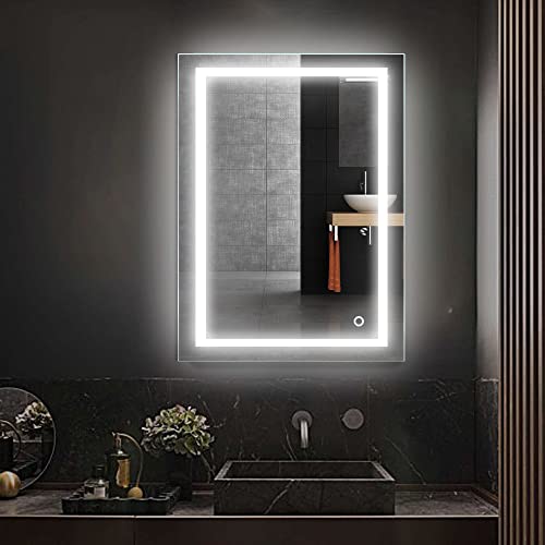 Kedia Badezimmerspiegel, Badspiegel mit Beleuchtung mit Touchschalter, Badezimmer Wandspiegel, Kosmetikspiegel (60 * 80cm-B) von Kedia