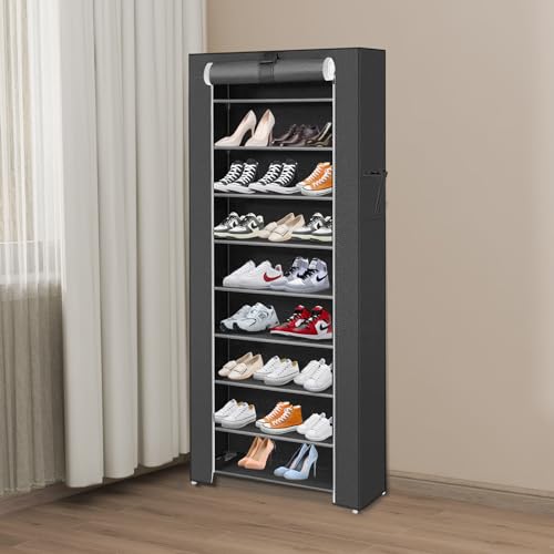 Kedia Schuhschrank aus Stoff, Schuhablagen, Schuhregal, Schuhaufbewahrung, Schuhschränke Aufbewahrungsregal, Kleiderschrank Platzsparend (60 * 30 * 160cm schwarz) von Kedia