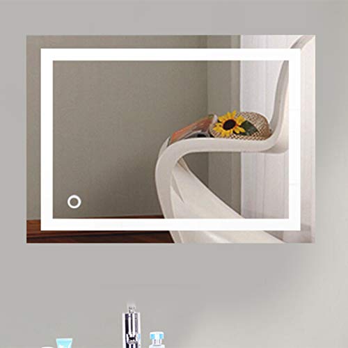 Kedia Spiegel mit Beleuchtung, Wandspiegel, Badezimmerspiegel, LED Badspiegel mit Touch, Wandmontierter Schminkspiegel mit LED-Licht (50 * 70 cm-D) von Kedia