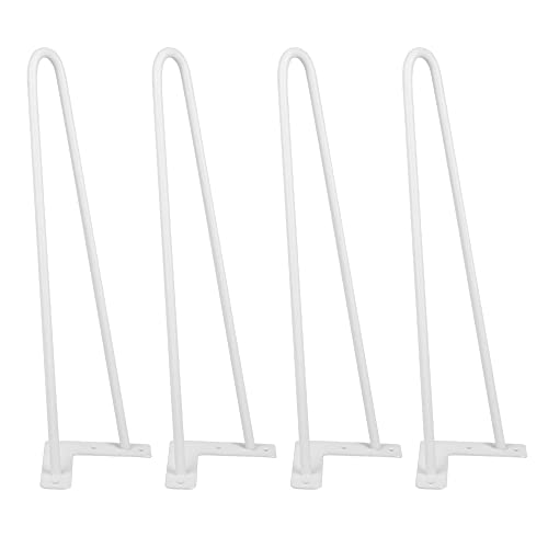 Kedia Tischbeine Metall, DIY Tischbeine Möbelfüße Tischkufen aus Stahl für Schreibtisch, Esstisch, Couchtisch, Tisch (4pcs-41cm weiß-B) von Kedia