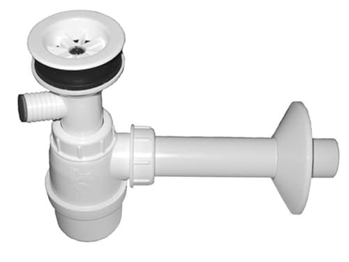 Geruchsverschluss f. Waschbecken Siphon Ablaufgarnitur Flaschensiphon 1 1/4" 32mm Waschmaschinenanschluss von Kedler