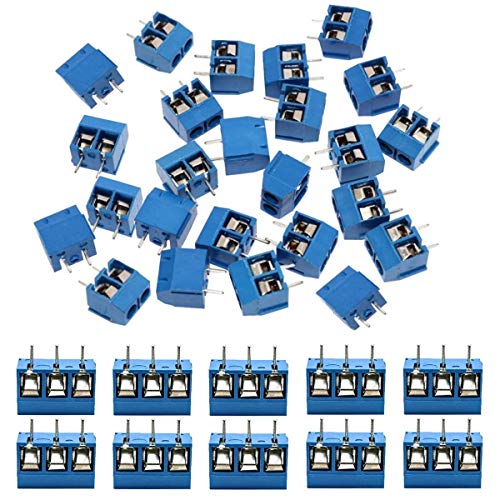 KeeYees 60 Stücke 5mm 2 Pin & 3 Pin PCB Schraubklemme Screw Terminal Block Lötbare für Arduino DIY Project (50 x 2 Pin, 10 x 3 Pin) von KeeYees