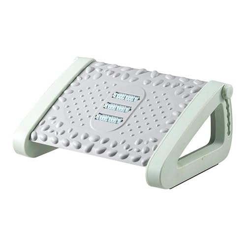 Fuß-Tritthocker, Fußstütze Unter Dem Schreibtisch bei der Arbeit, Fußstütze Unter Dem Schreibtisch, Massagerollenfunktion, Einfacher Stil, Kompakte Fußstütze aus Kunststoffmaterial für(Grün) von Keebgyy