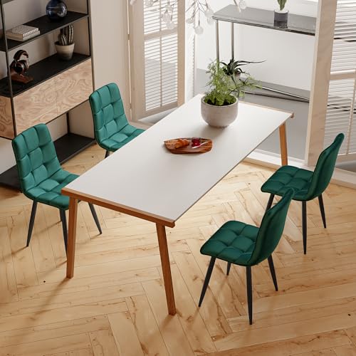 Keebgyy Esszimmerstühle 4er Set Moderne Samt Esszimmerstühle für Wohnzimmer Esszimmer Wohnzimmer Esszimmer (Grün) von Keebgyy