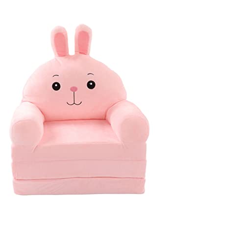 Keebgyy Niedliches Faltbares Kindersofa mit Cartoon-Motiv, Faltbares Plüsch-Kindersofa, Sessel mit Rückenlehne, 2-in-1-faltbares Kinderschlafsofa für Wohnzimmer und Schlafzimmer,(Rosa) von Keebgyy