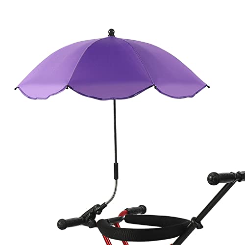 Stuhlschirm mit Universalklammer, 360-Grad-Drehstuhlschirm, 8-Knochen-Edelstahlschirm mit UPF 50, Tragbare Klemme für Terrassenstuhl, Strandstuhl, Kinderwagen, Sportstuhl, Rollstuhl und Wagen(lila) von Keebgyy