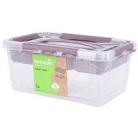 Aufbewahrungsbox 4,2 Liter, Deckel mit Griff, 29x19x12,4, grau hubert collection von Keeeper