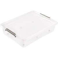 Keeeper - Aufbewahrungsbox Clipbox lars, 61 l, 76 x 57 x 18, auf Rollen, Deckel mit Sicherungsbügel, transparent von Keeeper