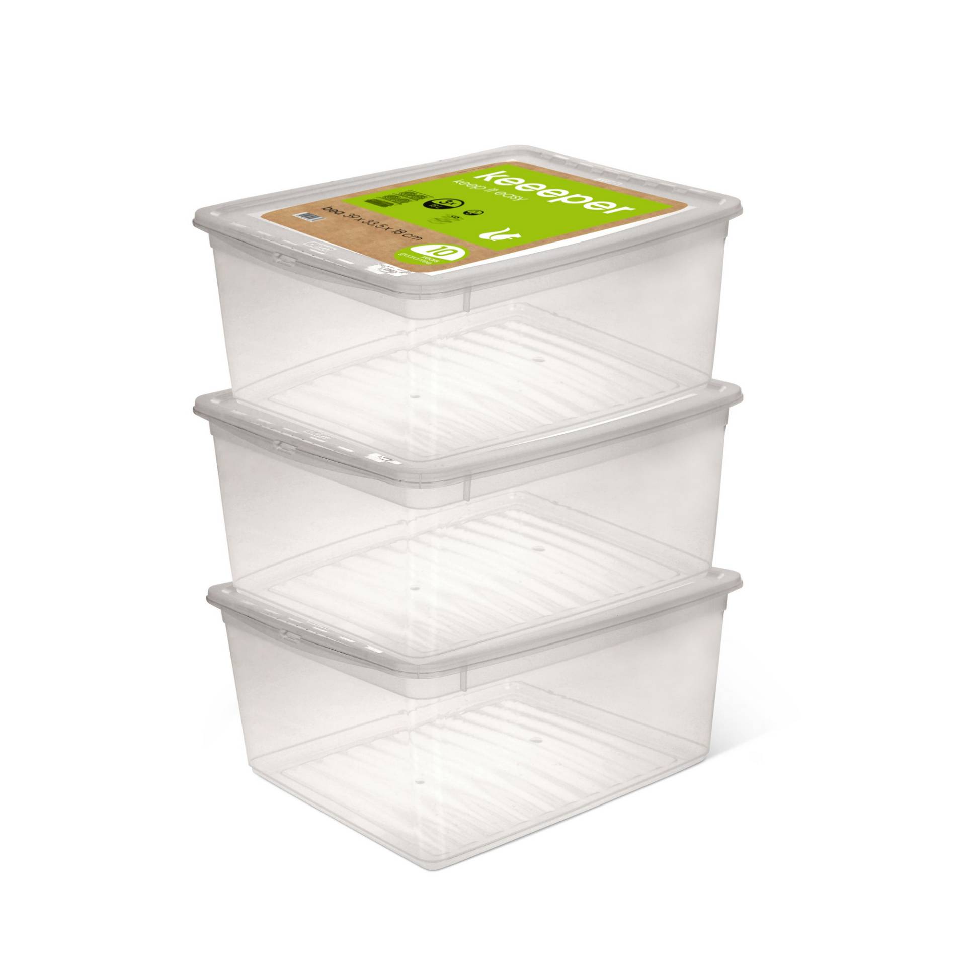 Keeeper Boxen-Set mit Deckel transparent 3 x 18 l Keeeper Boxen-Set mit Deckel transparent 3 x 18 l von Keeeper