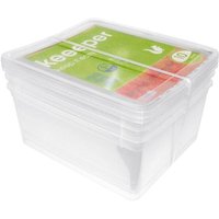 Keeeper - set 3x18 l Lagerboxen, Kunststoff, natürlicher Transparent, 39 x 33,5 x 18 cm von Keeeper