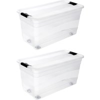 keeeper Aufbewahrungsbox "Konrad, Box mit Rollen, 2er Set, 83 L, 79,5 x 39,5 x 41 cm" durch Clips verschließbar, Griffe und Rollen am Boden keeeper Aufbewahrungsbox "Konrad, Box mit Rollen, 2er Set, 83 L, 79,5 x 39,5 x 41 cm" durch Clips verschließbar, Griffe und Rollen am Boden von Keeeper