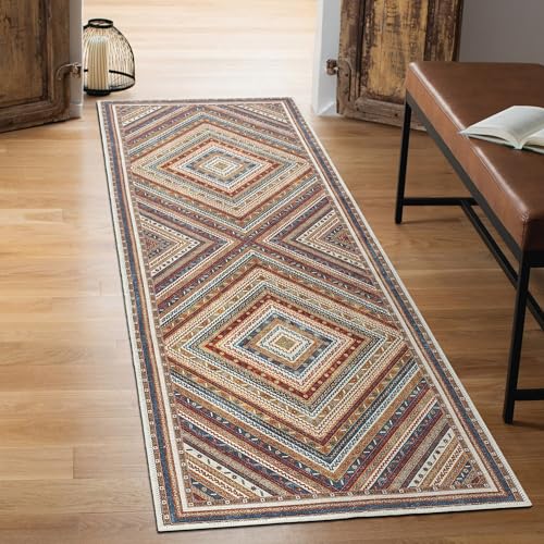 Keen Home Design Teppich, maschinenwaschbar, mit rutschfester Unterseite, ideal für Flur, Eingangsbereich, Küche, Waschküche, Vintage, pflegeleicht, langlebig, niedriger Flor, 60 x 30 cm Keen Home Design Teppich, maschinenwaschbar, mit rutschfester Unterseite, ideal für Flur, Eingangsbereich, Küche, Waschküche, Vintage, pflegeleicht, langlebig, niedriger Flor, 60 x 30 cm von Keen Home Design