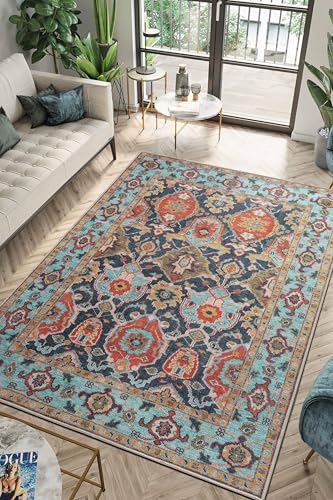 Keen Home Design Teppich, maschinenwaschbar, mit rutschfester Unterseite, ideal für Wohnzimmer, Esszimmer, Schlafzimmer, Vintage, leicht zu reinigen, langlebig, niedriger Florteppich – 100 x 150 cm Keen Home Design Teppich, maschinenwaschbar, mit rutschfester Unterseite, ideal für Wohnzimmer, Esszimmer, Schlafzimmer, Vintage, leicht zu reinigen, langlebig, niedriger Florteppich – 100 x 150 cm von Keen Home Design