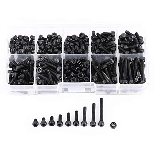 280 Stücke M3 Innensechskant schrauben Schrauben und Mutter Set, Schraube Schraubenmutter Sortiment Inklusive 4 mm/5 mm/6 mm/8 mm/10 mm/12 mm/16 mm/20mm/25mm von Keenso