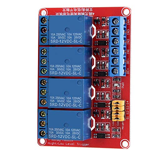 5V / 12V / 24V 4-Kanal-Relaismodul £¬ Optokoppler-Relaismodul Board High & Low-Trigger f¨¹r (12V) von Keenso