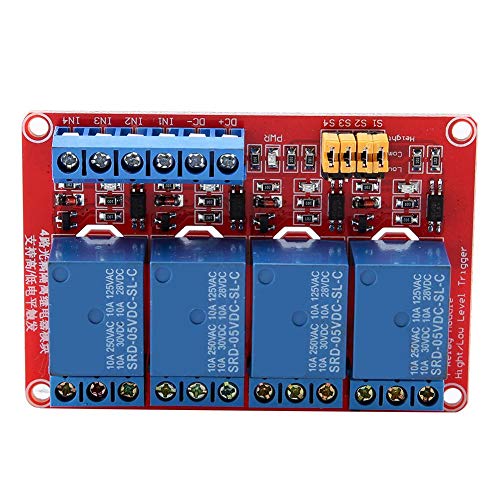 5V / 12V / 24V 4-Kanal-Relaismodul Optokoppler-Relaismodul Board High & Low-Trigger für Arduino(5V) von Keenso