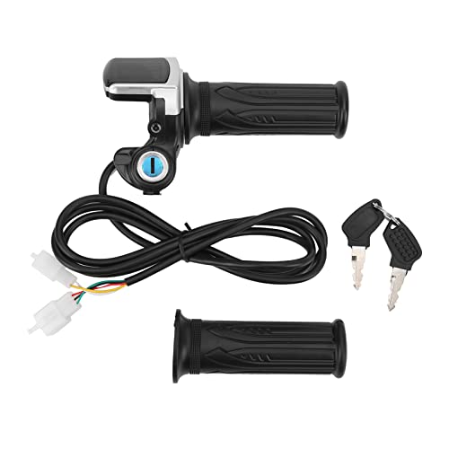 48V E Bike Twistthrottle Griffe Set Halftwist Throttle Lenker Beschleuniger mit LED Anzeige und Schlüsselsperre, Geschwindigkeitssteuerung geeignet für Elektroräder, Scooter 48V E Bike Twistthrottle Griffe Set Halftwist Throttle Lenker Beschleuniger mit LED Anzeige und Schlüsselsperre, Geschwindigkeitssteuerung geeignet für Elektroräder, Scooter von Keenso