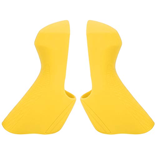 Keenso 1 Paar Fahrradhebelhebelabdeckung, Rennradabdeckungsabdeckung Zubehör für R7000 R8000 Schalthebelbremshebelabdeckung Motorhaube Silikon(Gelb) Fahrrad und Ersatzteile von Keenso