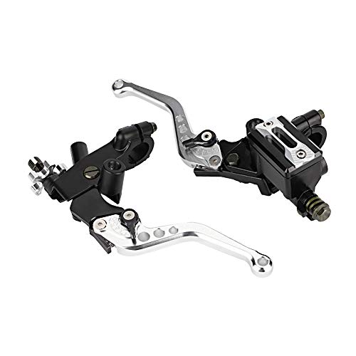 Keenso 1 Paar einstellbare Brems- und Kupplungshebel, 7/8 Zoll Universal-Reservoirhebel für Hauptbremszylinder von Motorrädern(Silber) von Keenso
