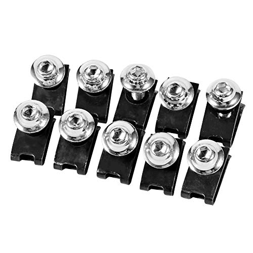 10 stücke Motorrad Verkleidungskörper Schraubensatz, Keenso M5 Verkleidungsschraube Spire Speed ​​Fastener Clip Mutter(Silber) von Keenso
