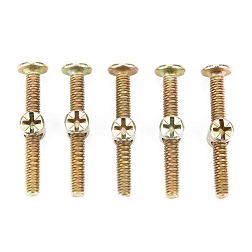 Keenso 10pcs Langlebige Zinkplatte Kohlenstoffstahlmöbel Schrauben mit Nüssen für Holzverbindung Küchenschränke Schränke von Keenso