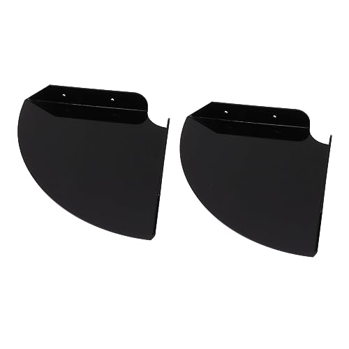 Keenso 2pcs Eckwandregal Viertel Runde Schwimmende Regale für Schlafzimmer und Wohnzimmer Acrylmaterial mit Besonders Großem Raum (Black) von Keenso
