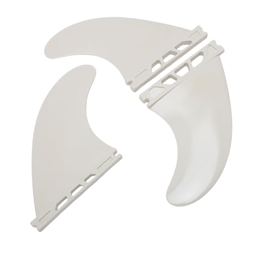 Keenso 3 Stück PVC Surfbrett Flossen Set, Longboard Short Board Stand Up Paddle Board Fin, mit Vielseitigkeit für Verschiedene Surfbretter (White) von Keenso