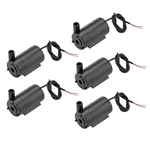 Keenso 5 Stück Mini-Wasserpumpe, Tauchpumpe, 3 W, 220 V DC, 3 V-5 V, aus Kunststoff, für Fischtank, Brunnen, Aquarium von Keenso