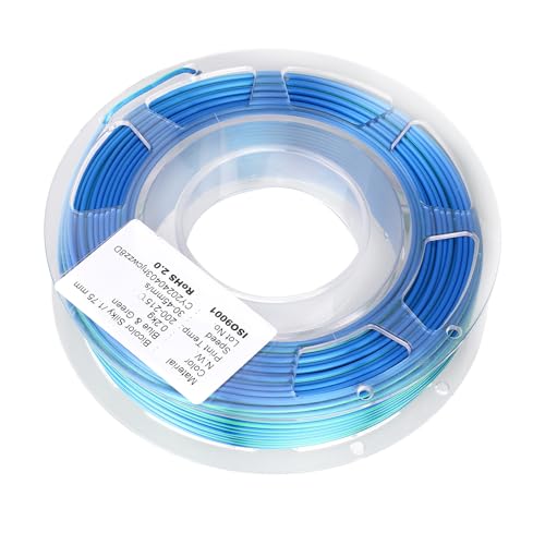 Keenso 3D -Drucker -Pla Filament Blaugrün Seiden 3D Druck Verbrauchsmaterialien, Glänzendes Finish für Handwerk und Dekorationen von Keenso